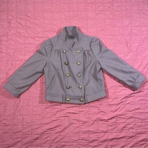 Tan Brown Gold Womens Size 0 Button Wool Anthropologie Idra Jacket Blazer Coat